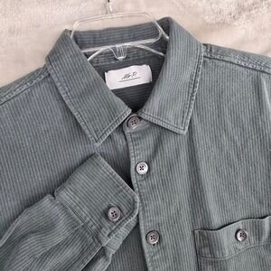 Mr P. Garment-Dyed Ribbed Cotton Shirt Long Sleeve‎ 100% Cotton Medium